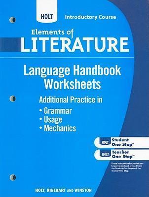 ELEMENTS OF LITERATURE LANGUAGE HANDBOOK WORKSHEETS