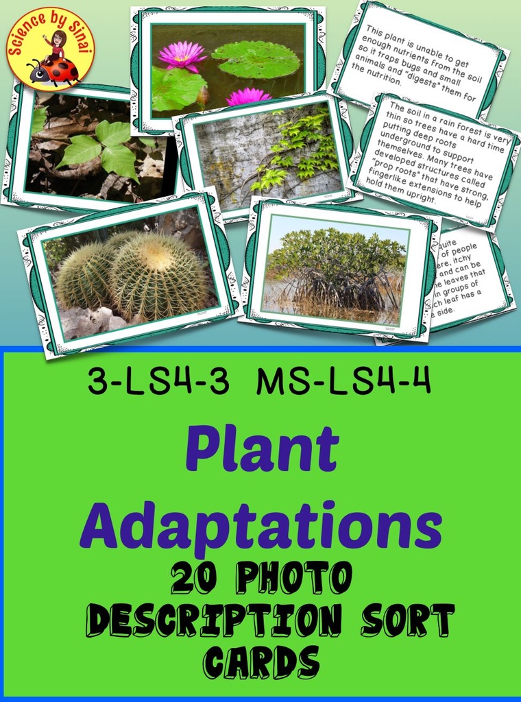 SCIENCE PHOTO CARDS PLANT ADADTATIONS