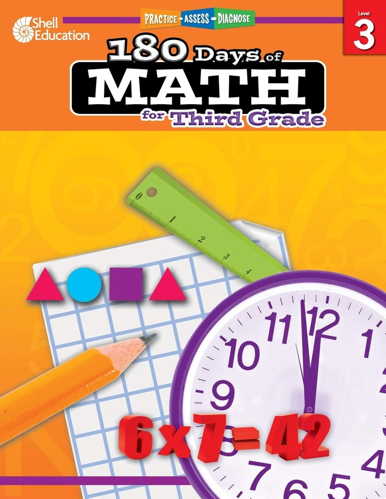 180 DAYS OF MATH FOR THIRD GRADE PRACTICE,ASSESS, AND DIAGNOSE
