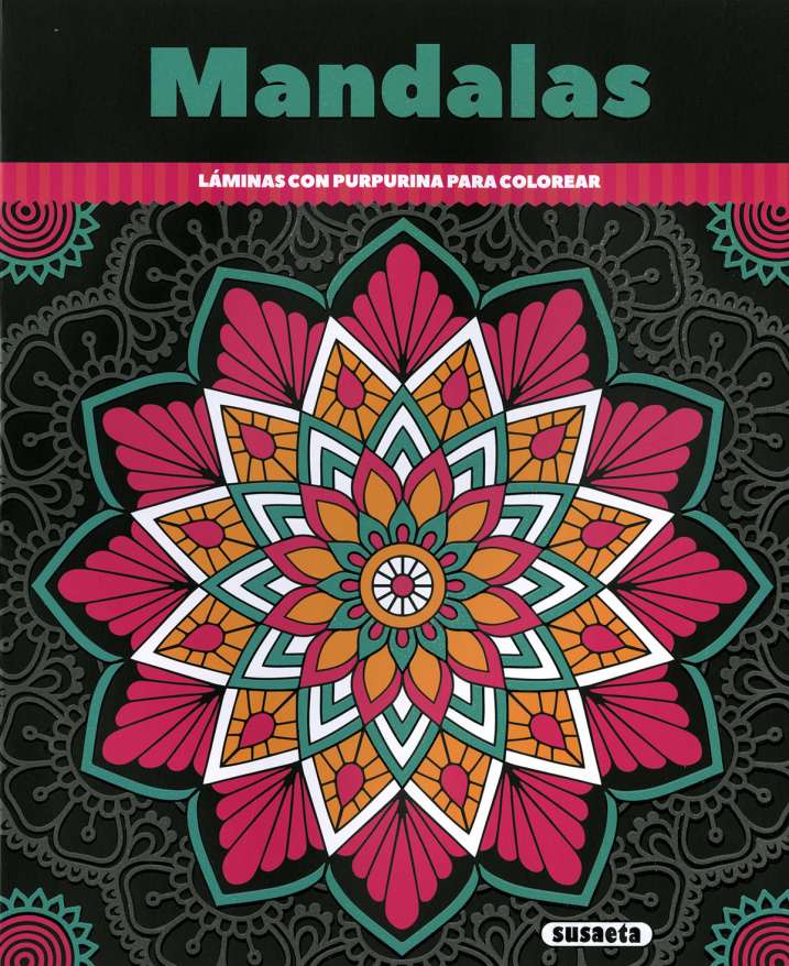 MANDALAS,LAMINAS CON PURPURINA PARA COLOREAR