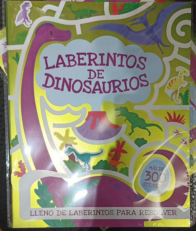 LABERINTOS DINOSAURIOS C/STIKERS