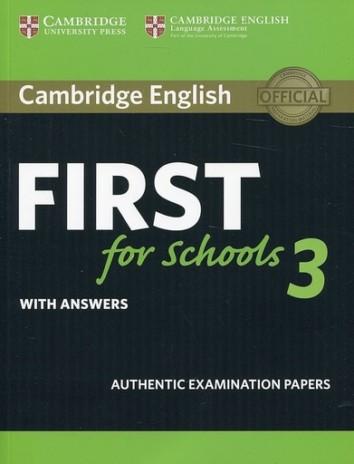 [9781108433785] CAMBRIDGE ENGLISH FIRST FOR SCHOOLS 3 STUDENTS BOOK WITH ANSWERS