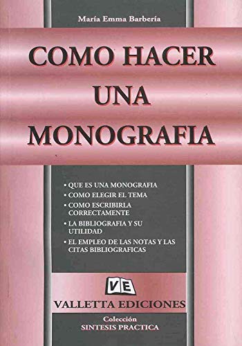 [9507431144] COMO HACER UNA MONOGRAFIA