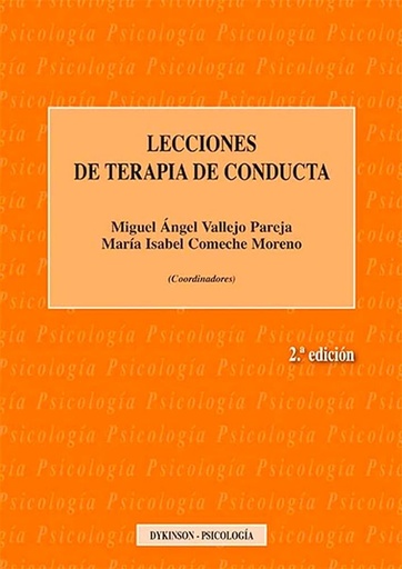 [9788490857595] LECCIONES DE TERAPIA DE CONDUCTA 