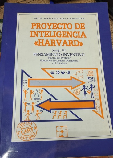 [9788478690961] MANUAL HARVARD 6 SECUNDARIA PENSAMIENTO INVENTIVO PROYECTO DE INTELIGENCIA