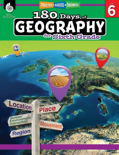 [9781425833077] 180 DAYS OF GEOGRAPHY FOR SIXTH GRADE LV 6