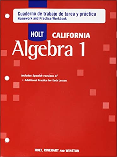 [9780030779335] ALGEBRA 1 CUADERNO DE TRABAJO