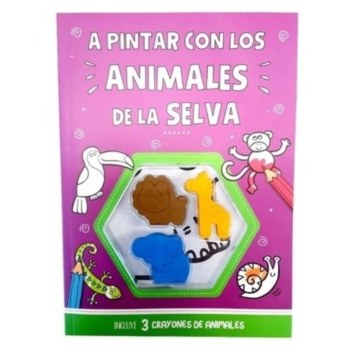 [9789874554987] ANIMALES DE LA SELVA C/CRAYONES
